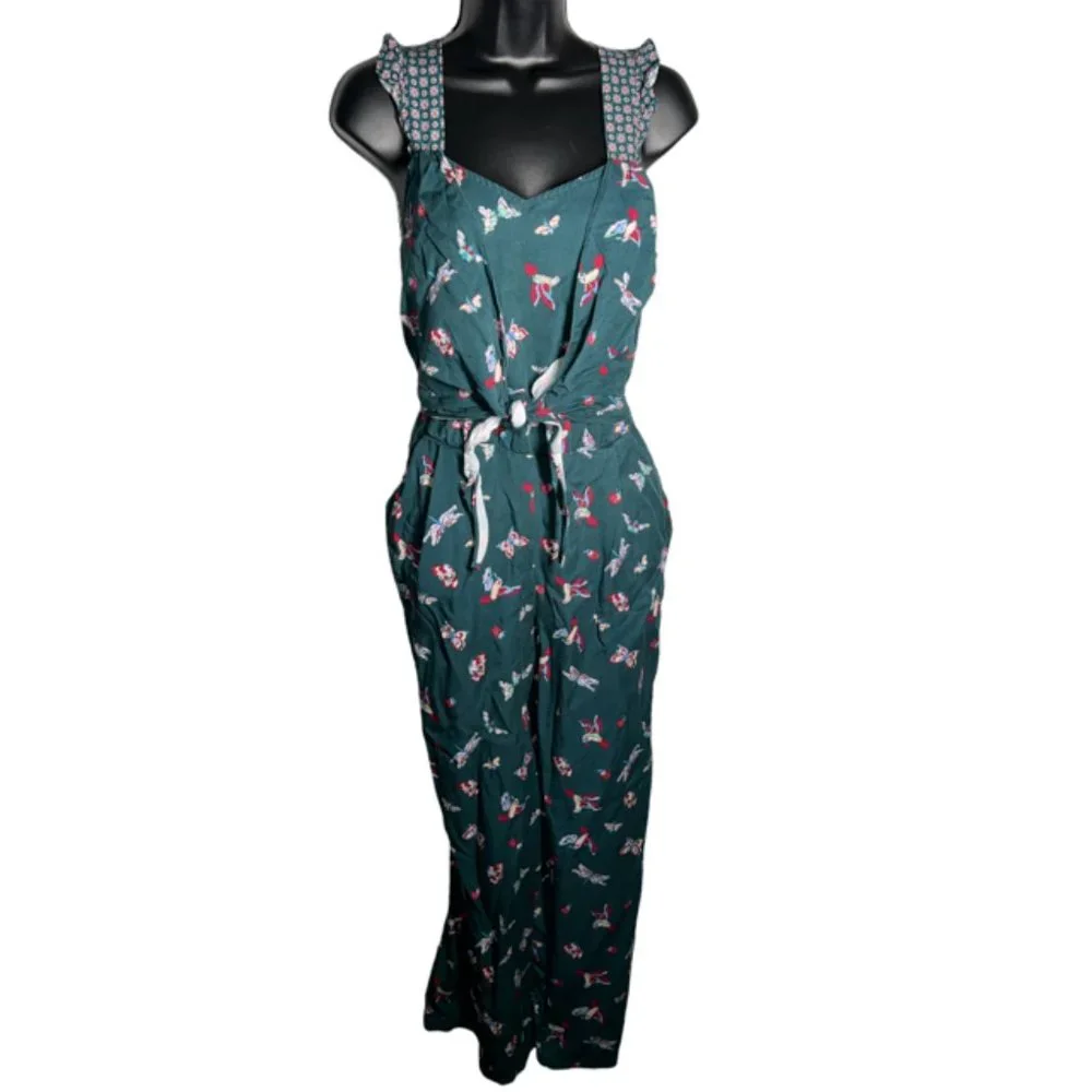Matilda Jane Evergreen Dream NWOT Butterfly Hummingbird Print Romper Sz XS - Picture 1 of 8